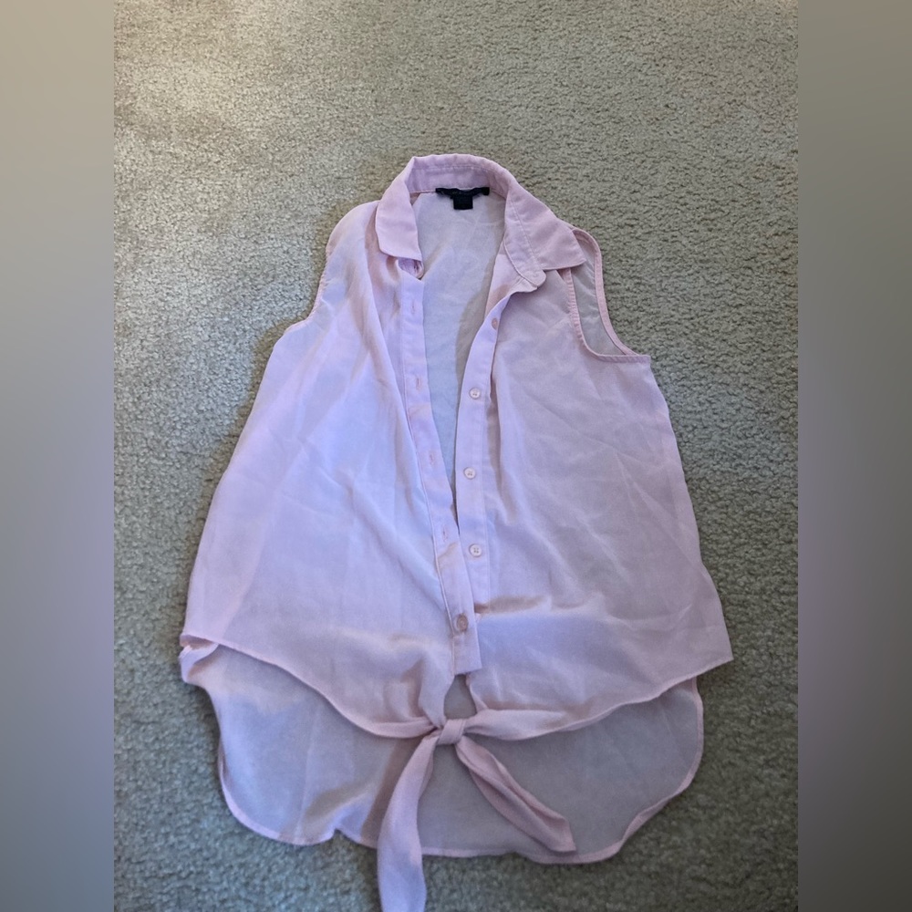 Pink button up tank